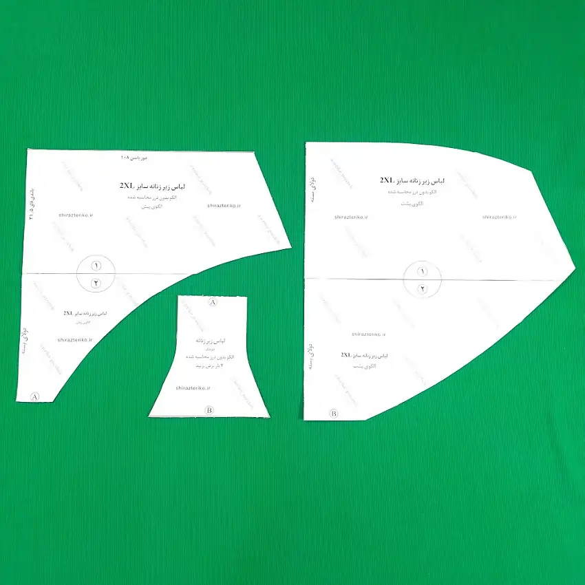 نمونه پرینت شده و برش خورده از الگو خیاطی شورت زنانه مدل آزاد