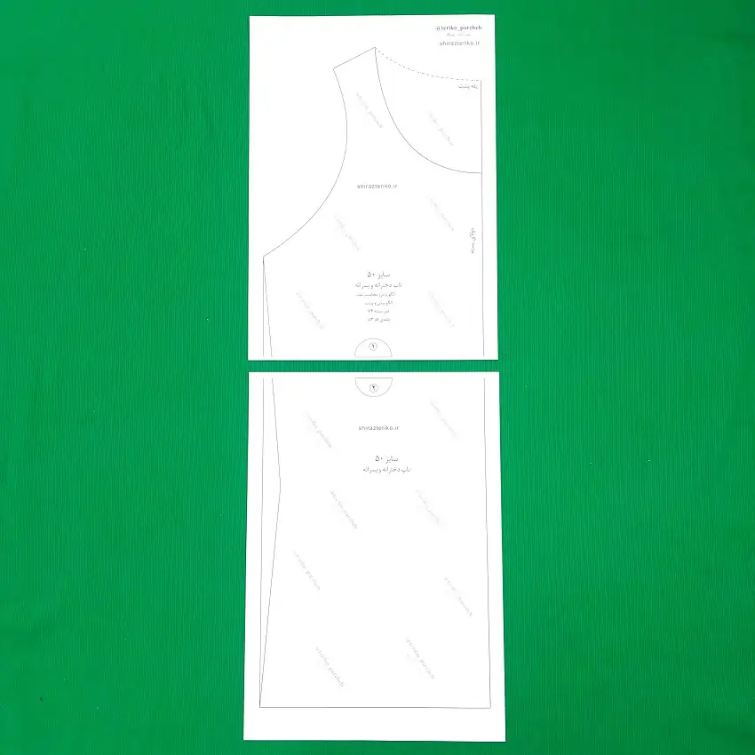 نمونه پرینت شده از الگو خیاطی تاپ بچگانه (پسرانه و دخترانه)