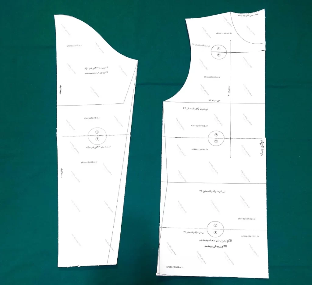 الگوی به هم چسبانده شده روی پس زمینه سبز