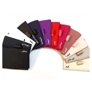 رنگبندی ها مختلف پارچه اسپان لاکرا (دوبر کش) به همراه قرقره ترویرا هم رنگ پارچه ها