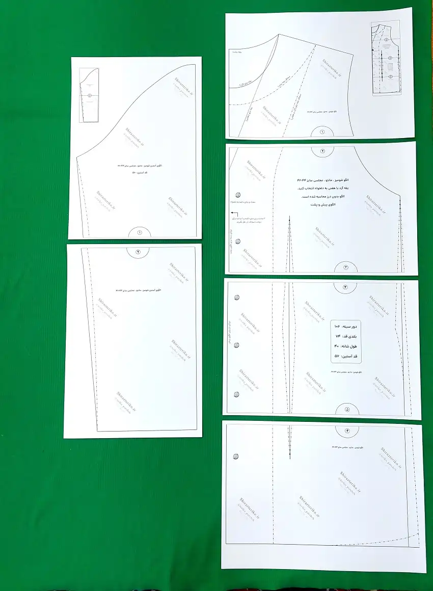 الگو آماده خیاطی شومیز ، مانتو و مجلسی - Image 2