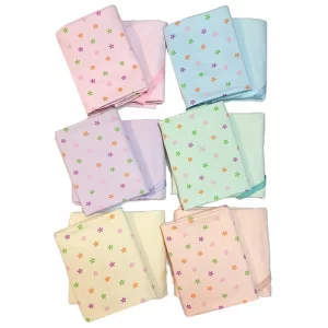 رنگ بندی پارچه یکرو پنبه طرح شکوفه نخ 30 با ست پنبه لاکرا هم رنگ و نوار اریب