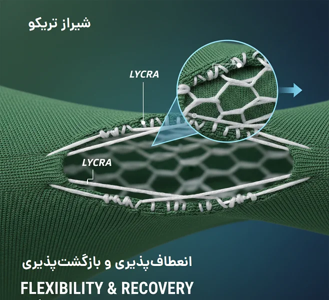 عکس شماتیک از کشسانی پارچه لاکرا دار